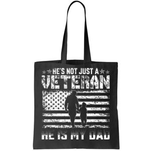 Military Family Veteran Support My Dad Us Veteran Patriotic Tote Bag