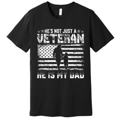 Military Family Veteran Support My Dad Us Veteran Patriotic Premium T-Shirt