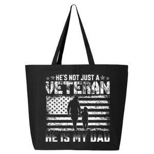 Military Family Veteran Support My Dad Us Veteran Patriotic 25L Jumbo Tote