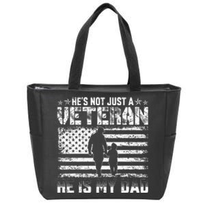 Military Family Veteran Support My Dad Us Veteran Patriotic Zip Tote Bag