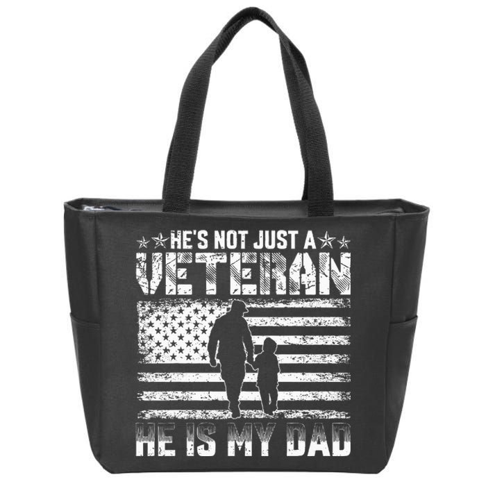 Military Family Veteran Support My Dad Us Veteran Patriotic Zip Tote Bag