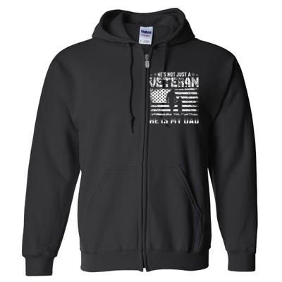 Military Family Veteran Support My Dad Us Veteran Patriotic Full Zip Hoodie