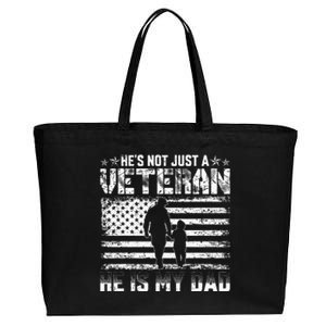 Military Family Veteran Support My Dad Us Veteran Patriotic Cotton Canvas Jumbo Tote