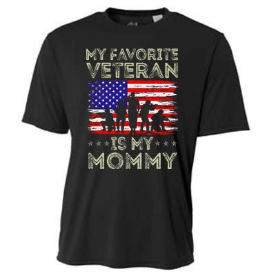 My Favorite Veteran Is My Mommy American Flag Veterans Day Cooling Performance Crew T-Shirt