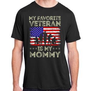 My Favorite Veteran Is My Mommy American Flag Veterans Day Adult ChromaSoft Performance T-Shirt