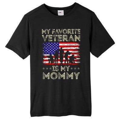 My Favorite Veteran Is My Mommy American Flag Veterans Day Tall Fusion ChromaSoft Performance T-Shirt