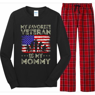 My Favorite Veteran Is My Mommy American Flag Veterans Day Long Sleeve Pajama Set