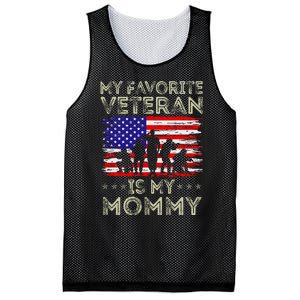 My Favorite Veteran Is My Mommy American Flag Veterans Day Mesh Reversible Basketball Jersey Tank