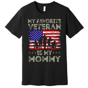 My Favorite Veteran Is My Mommy American Flag Veterans Day Premium T-Shirt