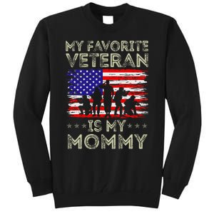 My Favorite Veteran Is My Mommy American Flag Veterans Day Tall Sweatshirt