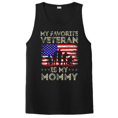 My Favorite Veteran Is My Mommy American Flag Veterans Day PosiCharge Competitor Tank