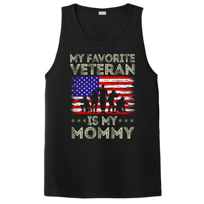 My Favorite Veteran Is My Mommy American Flag Veterans Day PosiCharge Competitor Tank