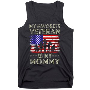 My Favorite Veteran Is My Mommy American Flag Veterans Day Tank Top