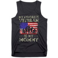 My Favorite Veteran Is My Mommy American Flag Veterans Day Tank Top