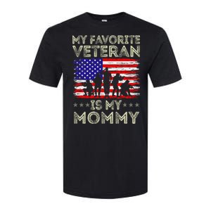 My Favorite Veteran Is My Mommy American Flag Veterans Day Softstyle CVC T-Shirt