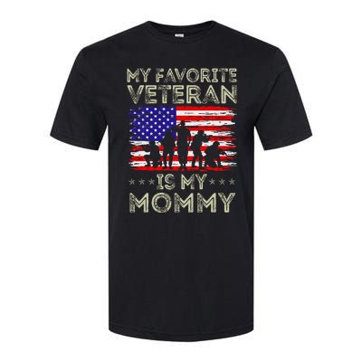 My Favorite Veteran Is My Mommy American Flag Veterans Day Softstyle CVC T-Shirt