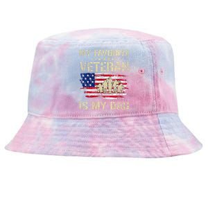 My Favorite Veteran Is My Dad Father Proud Fathers Day Tie-Dyed Bucket Hat