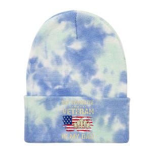 My Favorite Veteran Is My Dad Father Proud Fathers Day Tie Dye 12in Knit Beanie