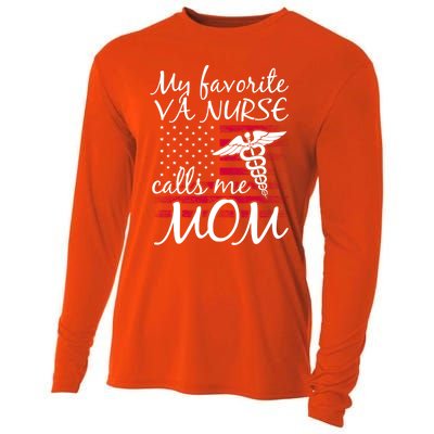 My Favorite Va Nurse Calls Me Mom Va Nurse Mom Gift Cooling Performance Long Sleeve Crew