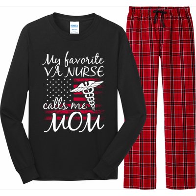 My Favorite Va Nurse Calls Me Mom Va Nurse Mom Gift Long Sleeve Pajama Set