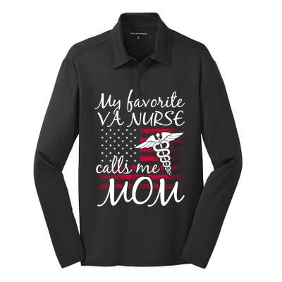 My Favorite Va Nurse Calls Me Mom Va Nurse Mom Gift Silk Touch Performance Long Sleeve Polo