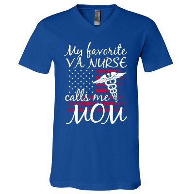 My Favorite Va Nurse Calls Me Mom Va Nurse Mom Gift V-Neck T-Shirt