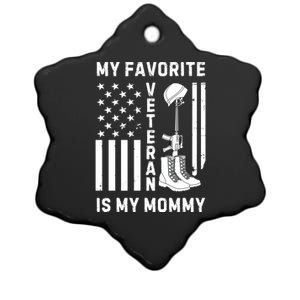 My Favorite Veteran Is My Mom Us Flag Proud Veterans Day Mom Gift Ceramic Star Ornament