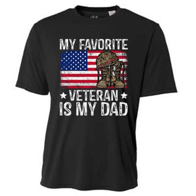 My Favorite Veteran Is My Dad Army Military Veterans Day Gift Cooling Performance Crew T-Shirt