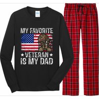 My Favorite Veteran Is My Dad Army Military Veterans Day Gift Long Sleeve Pajama Set