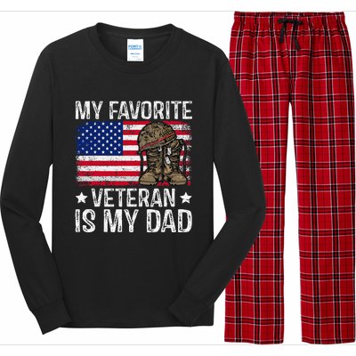 My Favorite Veteran Is My Dad Army Military Veterans Day Gift Long Sleeve Pajama Set