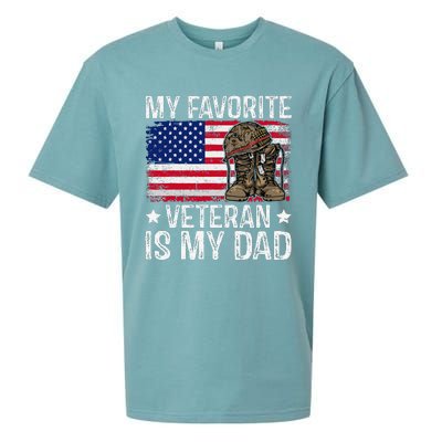 My Favorite Veteran Is My Dad Army Military Veterans Day Gift Sueded Cloud Jersey T-Shirt