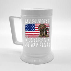 My Favorite Veteran Is My Dad Army Military Veterans Day Gift Beer Stein