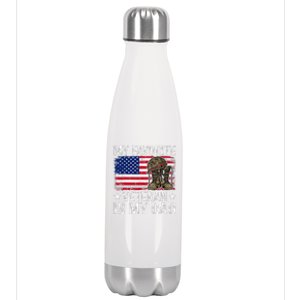 My Favorite Veteran Is My Dad Army Military Veterans Day Gift Stainless Steel Insulated Water Bottle