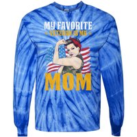 My Favorite Veteran Is My Mom Us Veteran Mom Gift Tie-Dye Long Sleeve Shirt