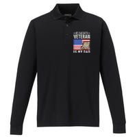 My Favorite Veteran Is My Dad Performance Long Sleeve Polo