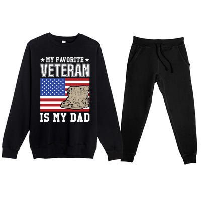 My Favorite Veteran Is My Dad Premium Crewneck Sweatsuit Set