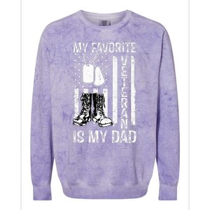 My Favorite Veteran Is My Dad Army Military Veterans Day Colorblast Crewneck Sweatshirt