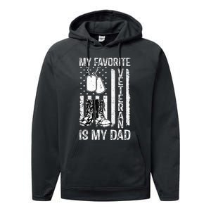 My Favorite Veteran Is My Dad Army Military Veterans Day Performance Fleece Hoodie