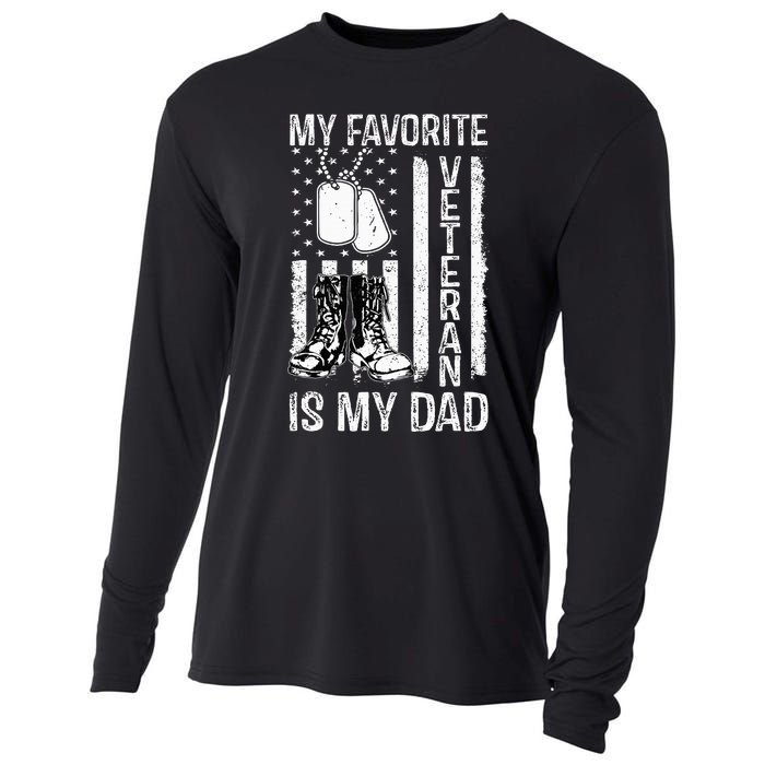 My Favorite Veteran Is My Dad Army Military Veterans Day Cooling Performance Long Sleeve Crew