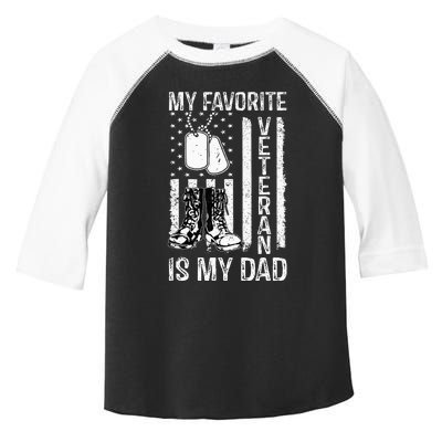 My Favorite Veteran Is My Dad Army Military Veterans Day Toddler Fine Jersey T-Shirt