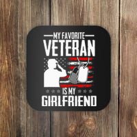 My Favorite Veteran Is My Girlfriend Usa Flag Vintage Coaster