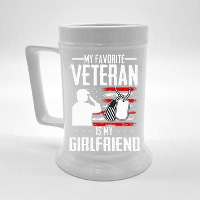 My Favorite Veteran Is My Girlfriend Usa Flag Vintage Beer Stein