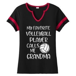 My Favorite Volleyball Player Calls Me Grandma Ladies Halftime Notch Neck Tee