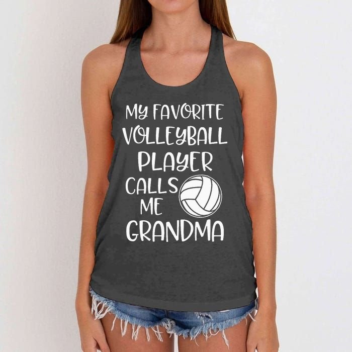 My Favorite Volleyball Player Calls Me Grandma Women's Knotted Racerback Tank