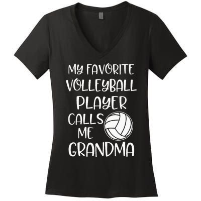 My Favorite Volleyball Player Calls Me Grandma Women's V-Neck T-Shirt