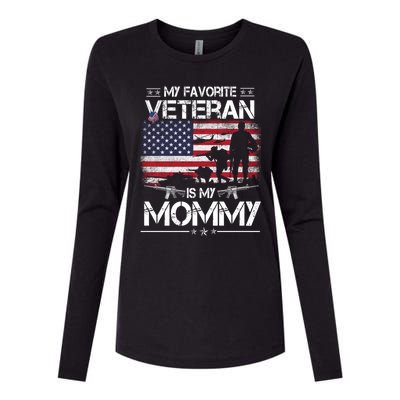 My Favorite Veteran Is My Mommy Gift Flag Mother Veterans Day Gift Womens Cotton Relaxed Long Sleeve T-Shirt