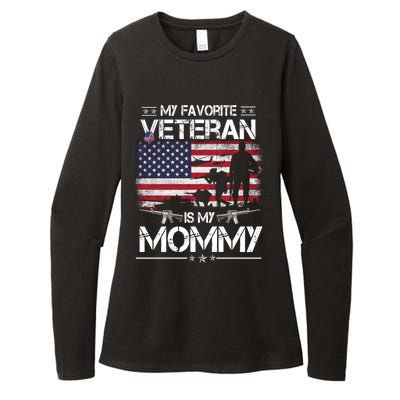 My Favorite Veteran Is My Mommy Gift Flag Mother Veterans Day Gift Womens CVC Long Sleeve Shirt