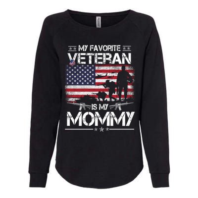 My Favorite Veteran Is My Mommy Gift Flag Mother Veterans Day Gift Womens California Wash Sweatshirt