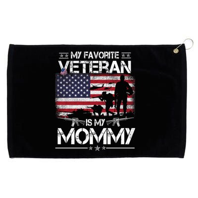 My Favorite Veteran Is My Mommy Gift Flag Mother Veterans Day Gift Grommeted Golf Towel