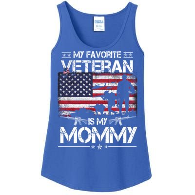 My Favorite Veteran Is My Mommy Gift Flag Mother Veterans Day Gift Ladies Essential Tank